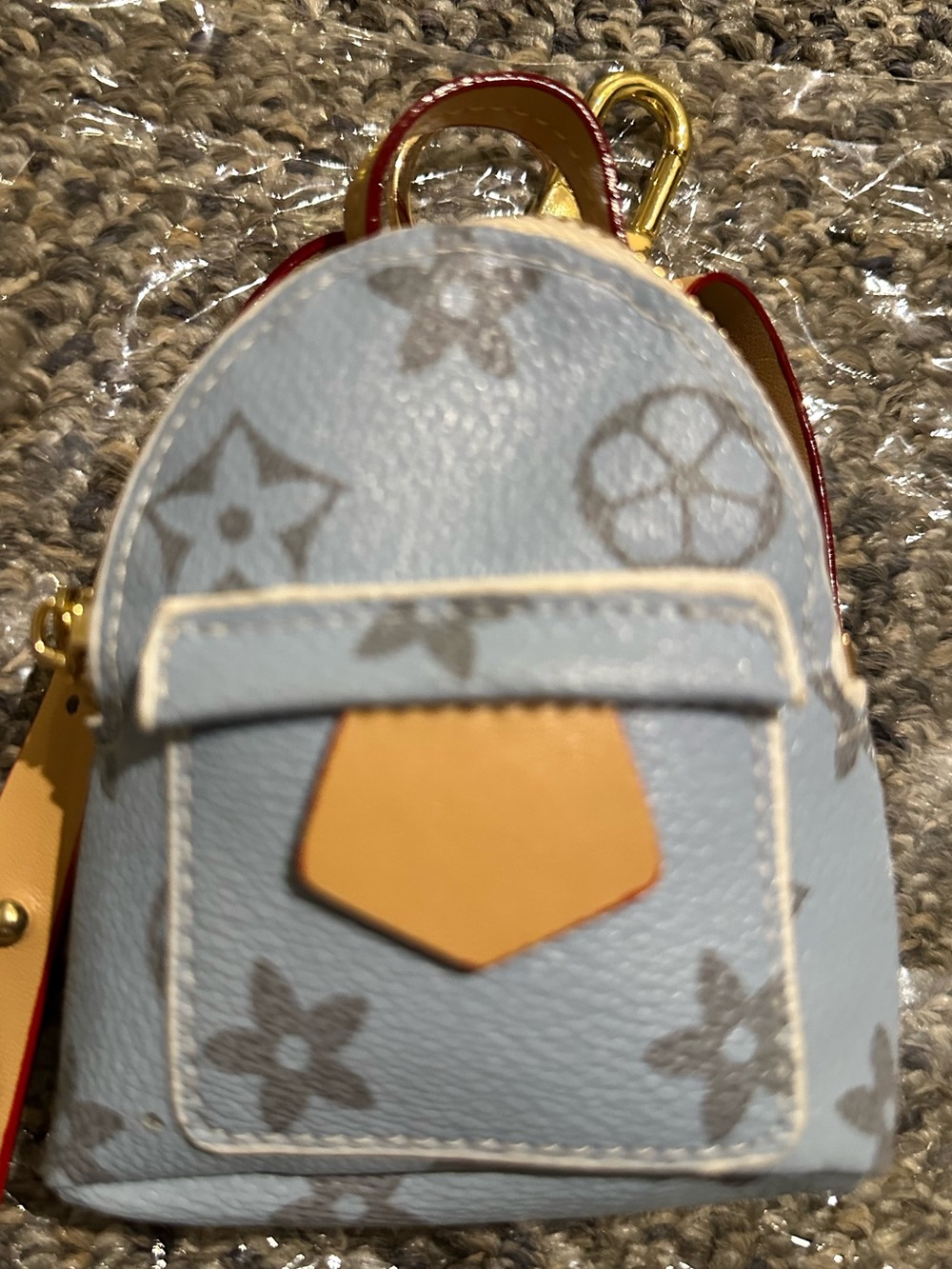 Key charm Designer-Inspired Light Blue Mini Backpack Key Charm